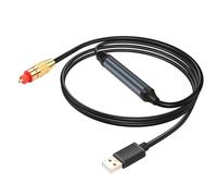 GINTOOYUN USB to Optical Audio Adapter - USB A to Fiber Optic SPDIF Port Connection - 2M/6.5FT Jack Audio Converter Cable for Computer and Laptop