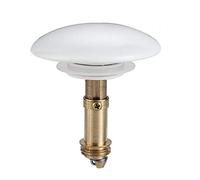 GINVF Pop-Up Sink Plug Drain Stopper Waste Push Button Ceramic Brass Slotted Plug for Washbasin Kitchen Bathroom (Size : 3.8cm ceramic white and core)