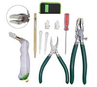 GINWORD 9Pcs Heavy Duty Glass Running Breaking Pliers and Glass Cutters Tools Kit, Breaker Grozer Pliers with Curved Jaws,Glass Cutters for Stained Glass, Mosaics, Fusing, Breaking