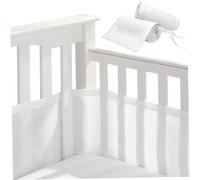 Ginwrek Bumper Pads for Baby Crib 1 Set Crib Bumpers Breathable Skin-Friendly Mesh Liner for Protecting Baby Legs and Arms, Safe and Compliant, Better Fixed Support