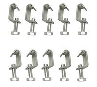 Ginyrerd 10Pcs Galvanized Steel M8 Clamp G Clamp Duct Flange Clip for Rectangular Tube Connection,Silver