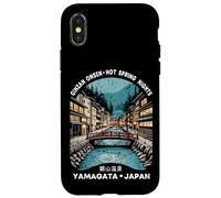 Ginzan Onsen Yamagata Japan Retro Kanji Character Souvenir Case for iPhone X/XS