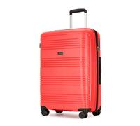 GinzaTravel 3 Piece Hardside Expandable Luggage Sets Large Suitcase Set with Spinner Wheels TSA Lock for Trip, 20/25/29inch, Red, Checked-Medium 25-Inch, Hardside Luggage