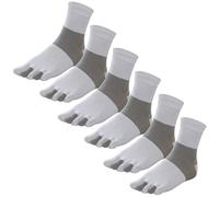 GINZIN 6 Pairs Men's Toe Socks Cotton Five Finger Socks Men Sports Running Socks with Toe, White-6 Pairs, 44-46