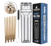 Ginzis 3-in-1 Herb Grinder Cone Loader Grinder Roller - Portable Grinder and Cone Filler, All-in-One Rolling Machine and Travel-Friendly Cone Storage - Includes 8 Carbon-Filtered Pre-Rolled Cones
