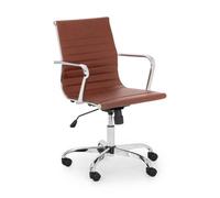 Gio Office Chair Brown & Chrome - Julian Bowen | TJ Hughes