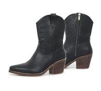 gioanroca Western Cowgirl Ankle Boot for Women with Embroidered Comfy Fashion Vintage Boot Wide Calf Horse Riding Pointed Toe Cowgirl Short Booties, Black-a, 4.5 UK