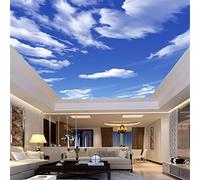 GIOBEL PVC self Adhesive Ceiling Decoration 3D Wallpaper Blue Sky White Clouds Natural Landscape Living Room Bedroom roof Mural Sticker Art
