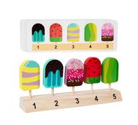 Gioche Capsicle Ile Creame - Wooden Pacsicle Pacsicle Puall, Learning Kit | Finely Polished Wooden Modelling Game in Matth Matter for Math Gift by Co