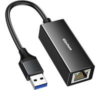 Giochem USB 3.0 to Ethernet Adapter, 10/100/1000 Mbps, Aluminum, Driver Free, Compatible with MacBook, Surface, Windows, Vista, Mac, Linux, More