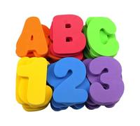Giochi Bath Foam - 36 Pieces Floating Letters and Numbers | A.B.C Educational Bath Stickers with Storage Net | Environmentally Friendly Material, Sticks on Wet Walls, Early Learning
