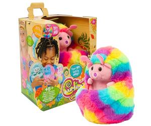 Giochi Preziosi Curlimals Coco The Caterpillar, Interactive Plush Toy with Over 60 Sounds, Colourful Lights and Curling Function, Cuddly Toy, Cuddly Toy