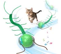 Giociv Interactive Cat Toys for Bored Cats, with Chirping, Centipede Motion Wake-up Super Motor Cat Ball on Rug