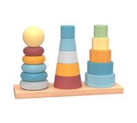 GIODICART Spiel der bunten Türme mit Blöcken zum Stapeln, weiche Farben