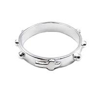 Gioielli Aurum Lady's Ring Silver 925 ‰ Engagement Ring Rosary cross Religious Men's or Unisex