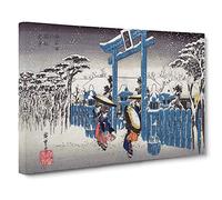 Gion Shrine in Snow by Utagawa Hiroshige Painting Canvas Print | Gallery Wrapped 30mm Frame Wall Art | 30x20 inches | Ready to Hang | Asian Landscape Picture | Living Room Bedroom Lounge Office