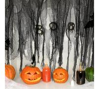 GIONAR 1.5x5.08M Halloween Creepy Cloth, Black Large Size Halloween Scary Spooky Cloth, Windows Doorways Cover Gauze for Halloween Party Haunted House Decorations