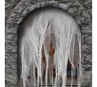 GIONAR 1.5x5.08M Halloween Creepy Cloth, White Large Size Halloween Scary Spooky Cloth, Windows Doorways Cover Gauze for Halloween Party Haunted House Decorations