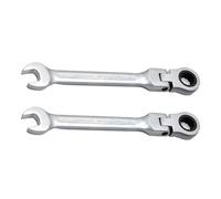 GIONAR 10mm Flex-Head Ratchet Spanner, 2 Pcs Matte Metric Ratcheting Wrench, 72-Tooth High Carbon Steel for DIY Repair