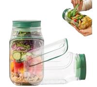 GIONAR 1PCS Salad Pod Jar Side Open with Leakproof Dressing Compartment, 300mL Portable Lunch Container for Meal Prep, Wet-Dry Separation Snack Box