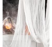 GIONAR 2.15x5M Halloween Creepy Cloth - Halloween Spooky Fabric Cloth - Scary Gauze White Creepy Cloth for Haunted House Halloween Party Yard Wall Doorway Outdoors Decoration