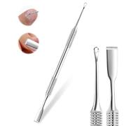 GIONAR 2-in-1 Manicure Cuticle Pusher, Substitute for Staleks Pro Expert 51, Straight Flat & Loop Design, Professional Nail Tool, Cuticle Pusher Tool, Stalex Ring Nail Tool for Manicure Care