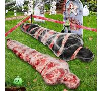 GIONAR 2 Sets Dead Victim Props - Halloween Dead Body Prop Decorations - Scary Inflatable Fake Corpse in Bag -Creepy Dead Victims for Halloween Party, Haunted House,Yard,Bathroom,Indoor Outdoor Decor