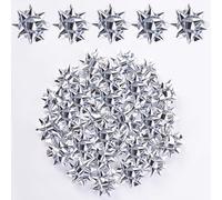 GIONAR 200Pcs Mini Christmas Bows - 1Inch Metallic Star Mini Gift Bow Mini Christmas Self Adhesive Bows for Gifts Wrapping Holiday Presents