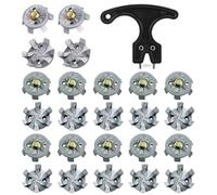 GIONAR 20PCS Golf Shoe Spikes M6 Tooth Replacement Set, 6mm Screw Thread With Wrench Tool, Easy Install Studs, Fits Footjoy Adidas Skechers Nike Shoes