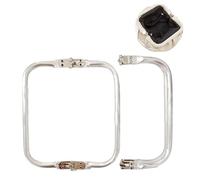 GIONAR 2PCS Aluminum Purse Frame, 20×9cm U-Shaped Kiss Lock Clasp & Inner Handle, Metal Bag Clasp Closure for DIY Crochet Sewing Craft