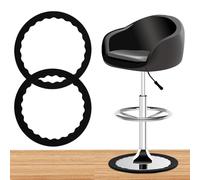 GIONAR 2pcs Bar Stool Leg Protectors Ring for 14.5" to 16.5" Round Base, Silicone Anti-Slip & Anti-Scratch Bottom Pads, Rubber Floor Protector for Bar Stool Wooden Floor Protection(Black)