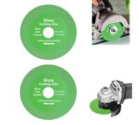 GIONAR 2Pcs Green Glass Diamond Cutting Blade Angle Grinder Glass Tile Cutting And Polishing, Grinding Rotary Tool Accessories for Jade, Crystal, Bottles, Ceramics, Tiles 125x15x22.23mm