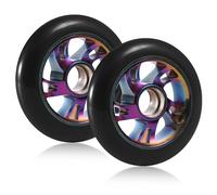 GIONAR 2Pcs Scooter Wheels 100mm, Replacement Stunt Scooter Wheels with ABEC-9 Bearings, PVC Roller Wheel for Razor Apollo Cox Swain Stunt Scooters