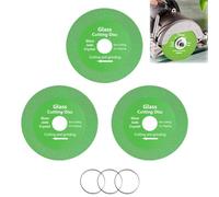 GIONAR 3 PCS Glass Cutting Disc Set, Diamond Cutting Discs for Angle Grinder, Tile Cutting Blade, Glass Grinder, Super Thin Cut Off Wheels for Ceramics, Jade, Crystal,3 PCS Washers