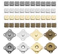 GIONAR 40 Sets Magnetic Snap Fasteners, 14mm Magnetic Buttons for Bags, Sew On Snap Fasteners, for Purses, Clothing, Totes, Bags, Wallet, Handbag, Coat (4 Colours)
