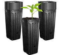 GIONAR 40Pcs Tall Tree Pots, 20cm/7.8inch Plastic Deep Nursery Treepots