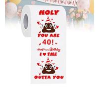 GIONAR 40th Birthday Toilet Roll, 40th Birthday Gifts for Men/Women, Poop-Inspired Toilet Paper Rolls - HOLY You are 40! Prank Funny 40th Birthday Gifts, Funny Toilet Paper(3 Layers 17m Long)
