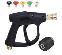 GIONAR 4350 PSIPressure Washer Gun, High Power Jet Wash Gun with 5 Nozzles, Compatible with Karcher, Ideal for Car Washing & Cleaning(1/4" Quick Connector & M22 14MM Fitting)