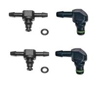 GIONAR 4Pcs Common Rail Diesel Injector Leak Off Pipe Return Connectors, Durable Fuel System Connections for Diesel Injectors, 2 T's & 2 L Connector
