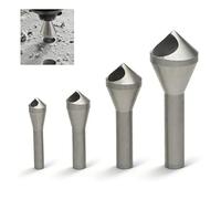 GIONAR 4pcs Countersink Drill Bit Set Chamfer Deburring Drill Bits, Titanium Coated High Speed Steel, Countersink Bit for Metal, Wood, Wool, Plastic, DIY, Silver