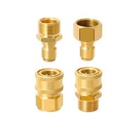 GIONAR 4Pcs Pressure Washer Adapter Set, M22-15mm Male to Female Thread, 3/8" Quick Connect Couplers, 5000 PSI Brass Fittings for Car Wash & Gas Hose (Universal Quick Connect Kit)
