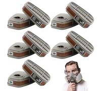 GIONAR 5-Pair 6001CN Respirator Filter Cartridges, Activated Carbon Filter for Dust Mask, Gas Mask and Organic Vapors, Compatible with 6100/6200/7501/7502/6800 Respirators