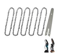 GIONAR 6 PCS 6 Inch Mini Chainsaw Chain Set, 5PCS Replacement Chain Saw Chains with Chainsaw Guide Bar for Portable Mini Chainsaws, Steel Chainsaw Blade for Wood Cutting (37 Drive Links)