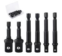 GIONAR 6PCS Impact Socket Adapter Set, 1/4, 1/2, 3/8 Inch Impact Driver Socket Adapter Conversion Kit, Drill Socket Adaptor for Wrench & Hand Tools, Impact Socket Adapter Set for Daily Use