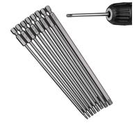 GIONAR 8Pcs 200mm/7.9" Long Screwdriver Bits, Torx Screwdriver Sets, Torx Bit Set S2 Alloy Steel, Star Head Screwdriver Set, 1/4" Hex Shank with Magnetic Properties, Torx Screwdriver T8-T40