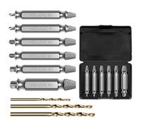 GIONAR 9Pcs Screw Extractor Set, 6 Screw Remover and 3 Twist Drill Bit, HSS 6542 Material, for Broken Head/Slipped Thread Screws(with Storage Box)