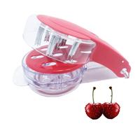 GIONAR Cherry Pitter Tool, Multi Cherry Stoner Remover with Stainless Steel Rod & Container, Cherry Seed Remover, Easy Squeeze Grip for Cherries, Olives, Dates