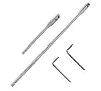 GIONAR Drill Bit Extension Set, 1/4 Inch Drill Bit Extension Bar, 6" & 12" Drill Extension, with 2 Hex Wrench Key, High Carbon Steel Material, Perfect for Mechanics, Construction Work, Carpenters