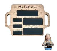 GIONAR First Day of School Board - Reusable Wooden Chalkboard with Handle, Personalized Photo Prop and Memory Board for Kids