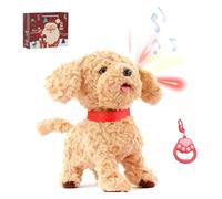 GIONAR Froplay Dog, Froplay Robot Dog with Sticking & Licking Tongue, Leash Remote Control, Froplay Puppy Spark Curiosity, Voice Mimic, Lifelike Sounds, Battery Powered, Soft Plush (1 Pcs)